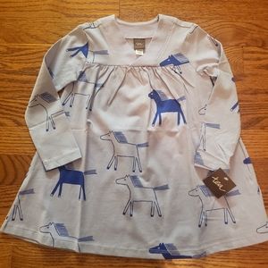 NWT Tea Collection Printed Wrap Neck Baby Dress